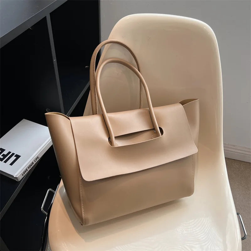 Women Shoulder Bags  Large Capacity Handbags Simple Retro Tote Bags Solid Color Famous Brand High Quality Bags