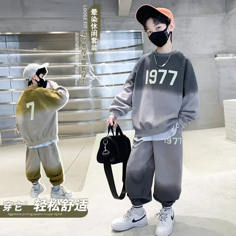 Tracksuits Kids Boy Korean Children's Clothing Two Piece Set