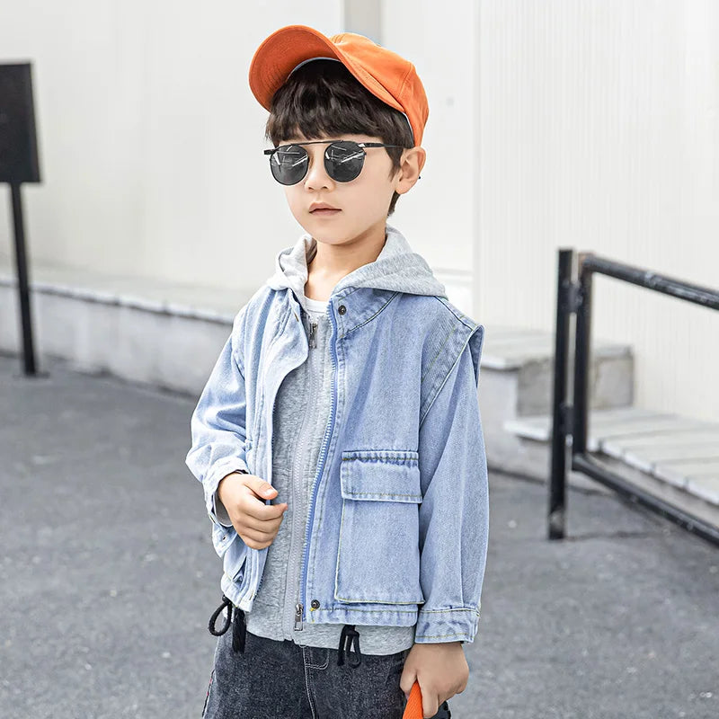 Autumn Boys Vest + stitching coat 2 piece set  kids clothes boys fashion design children clothes boys