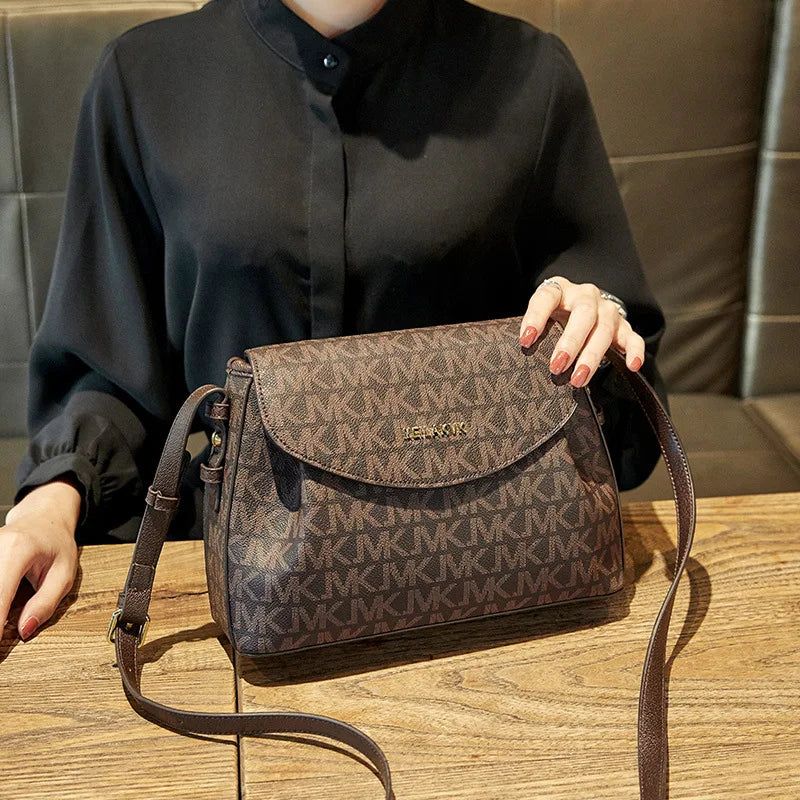 MK Monogram Women Bag Temperament Fashion Crossbody Bags Simple Retro Shoulder Bag Fashion Portable Messenger Bag