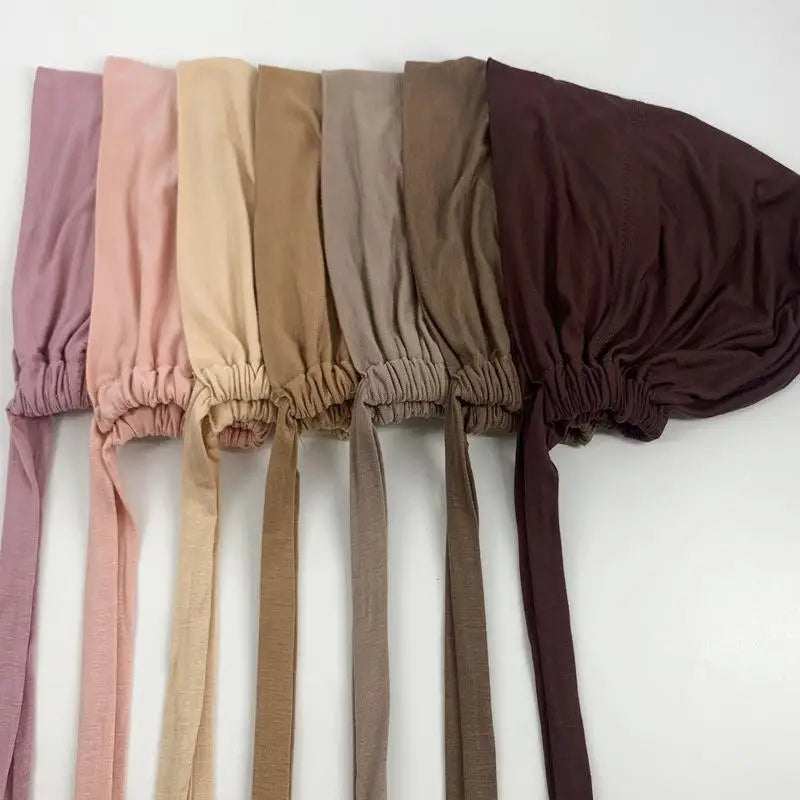 Inner Cap Hijab For Women Solid Underscarf Hijab Undercap Scarf Turban Hat Islamic Muslim Hijabs Ready To Wear Headcover Muslim