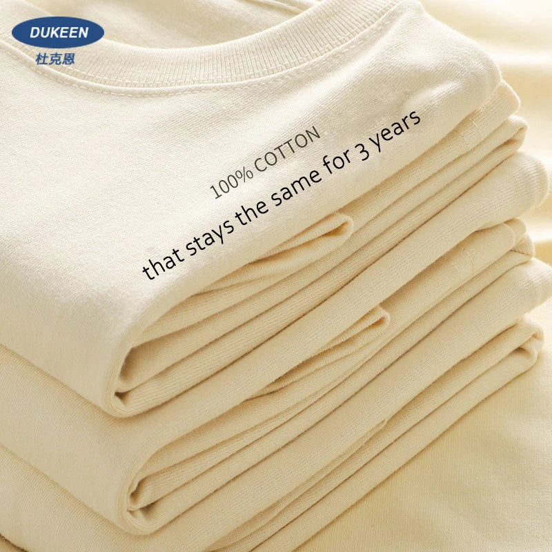 Oversized Heavyweight T Shirt for Men Summer Short Sleeve Tee 100% Cotton Plain Top Casual Men's Clothing 9.9oz