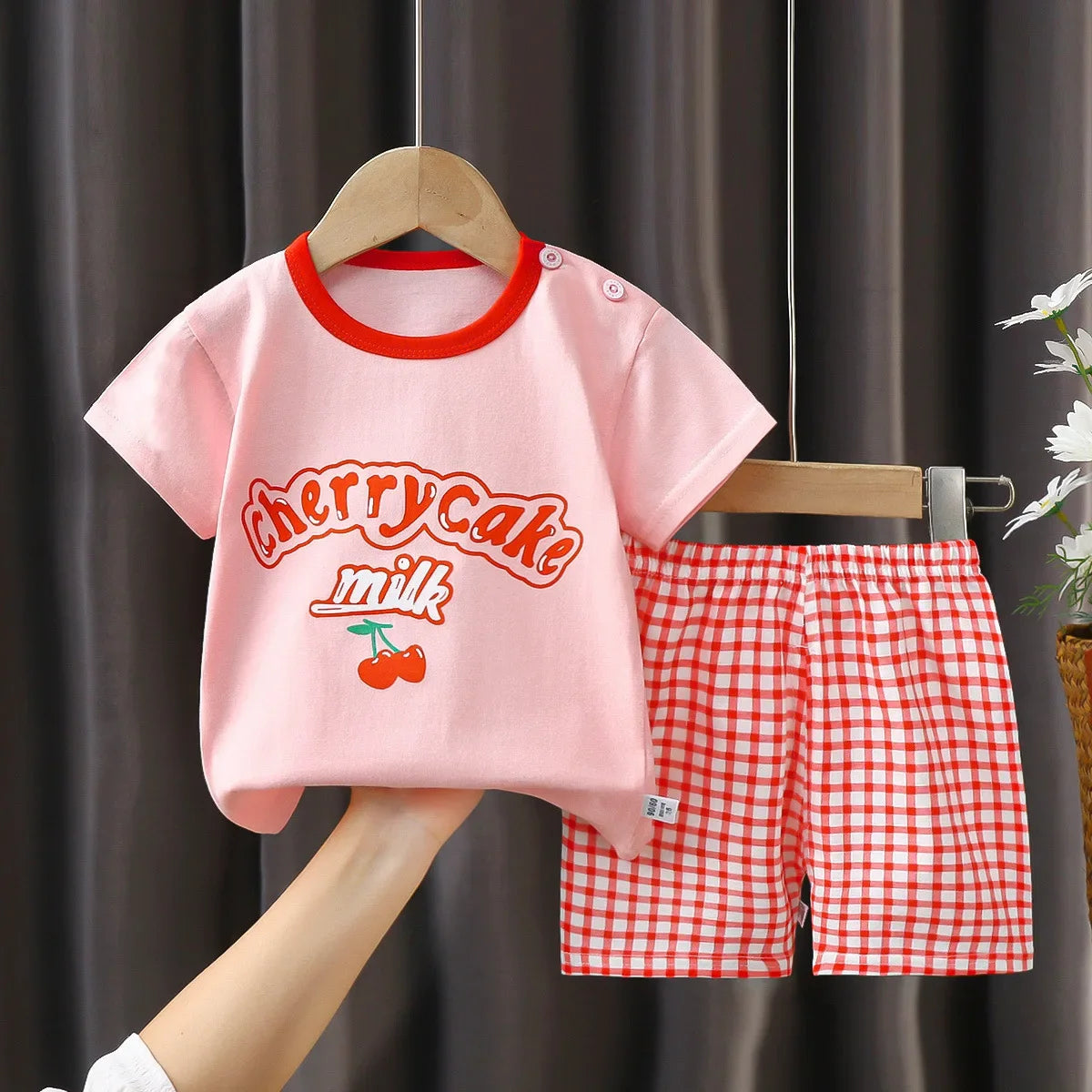 Children's 2PCS Sets mother Kids Clothes Boys Girl T-shirt Shorts Summer Cotton Short sleeve Baby Children Clothing Toddler Suit