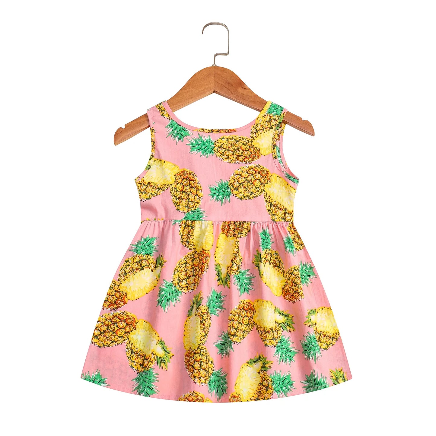 Summer Girls Print Binding Rope Dress For 1-6Years Kids Cotton Sleeveless Sundress Baby Beach Above Knee Mini Casual Dress