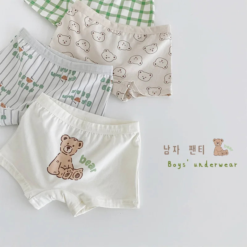 Little Boys' Cotton Boxer Briefs Children Four Seasons Soft Underwear Shorts Toddler Kids Ventilate Panties