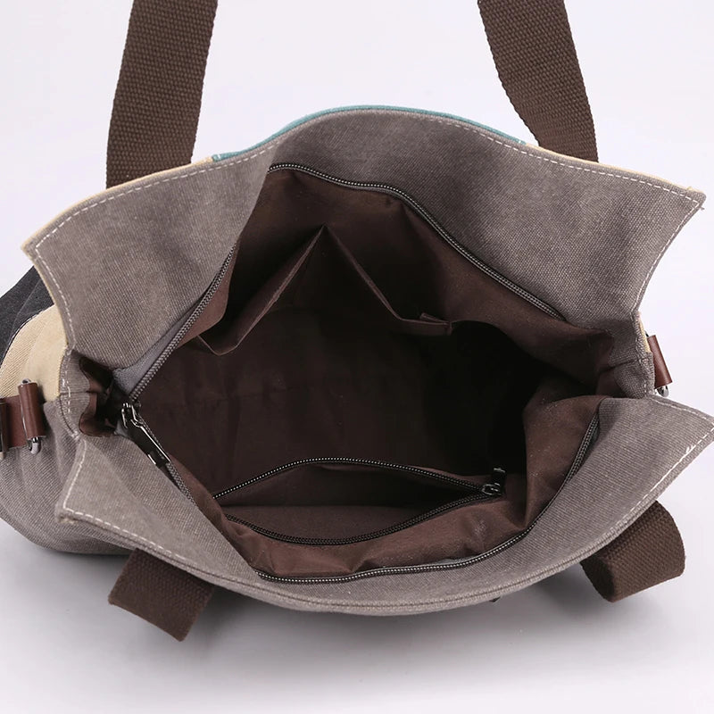 Women's Bag Canvas Handbag High Quality Shoulder Bag Patch Messenger Shoulder Bag Fashion Women's Casual Crossbody Bag