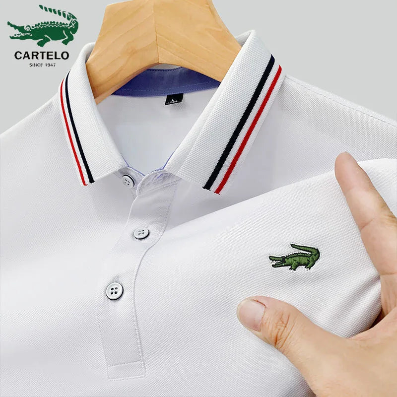 New Summer Brand Embroidered Polo Shirt Men Hot High Quality Men's Short Sleeve Breathable Top Business Casual Polo-shirt for Me