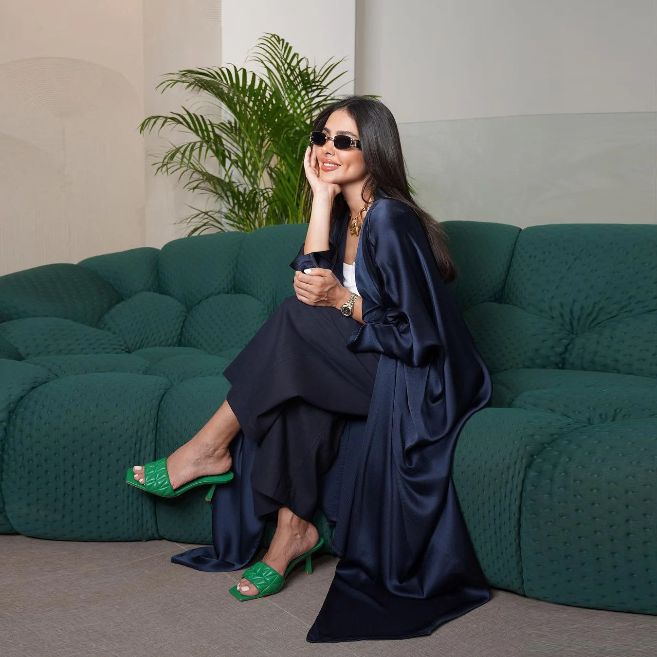 Robe Cardigan Abaya Long Dress Satin Fashion  Jalabiya ,Women's Clothes