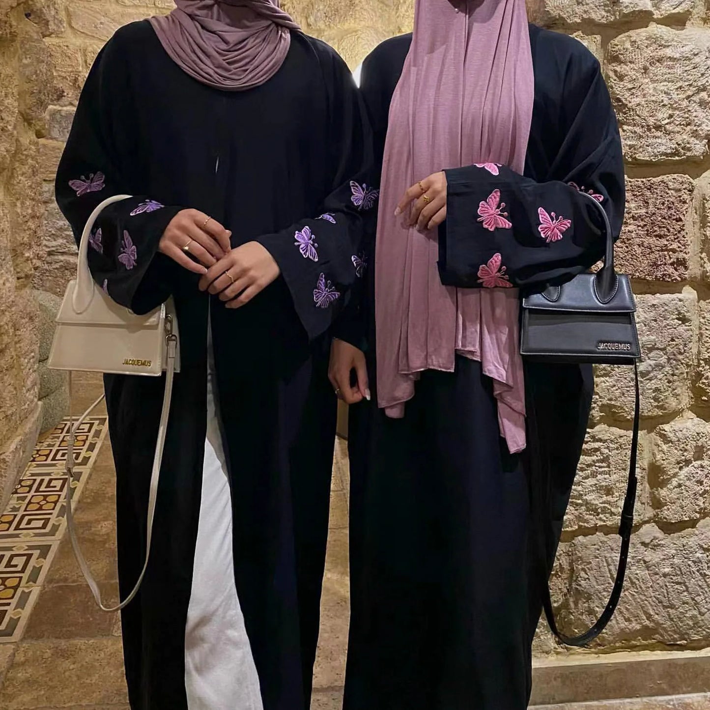 Muslim Women Butterfly Embroidery Open Kimono Abayas Casual Islam Clothing Kaftan Eid Long Robes