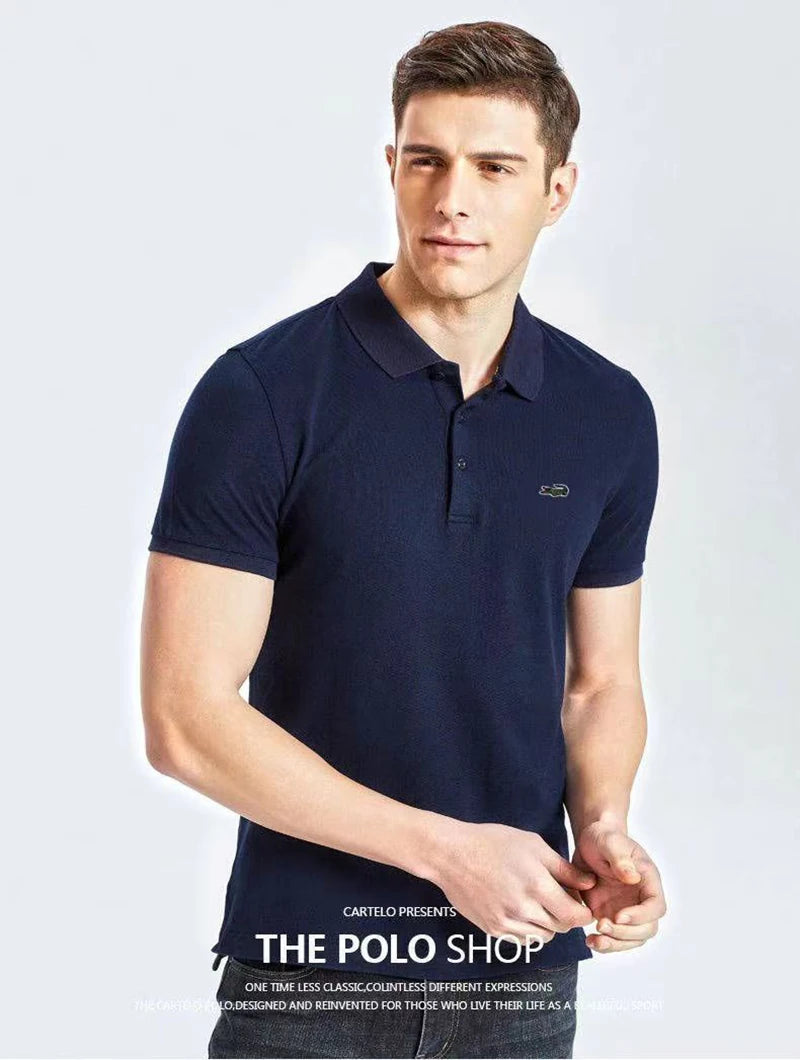 Embroidery CARTELO Men's Popsicle Cotton Hot Selling Polo Shirt Summer New Business Leisure Breathable Lapel Polo Shirt for Man
