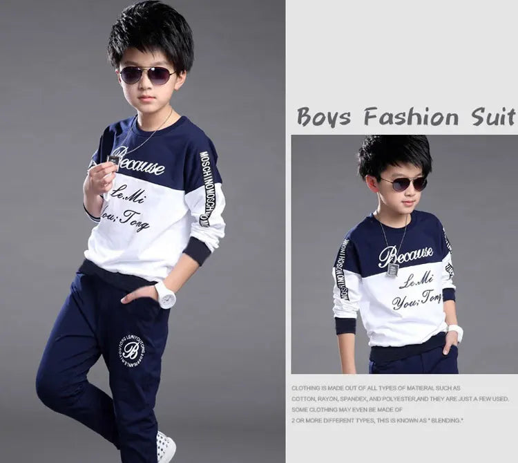 Korean Children Clothing Sets Spring Teenagers Sets Boys Tracksuit Children Outfit Suit For Boy Sweatshirt+Pants Sets Clothing