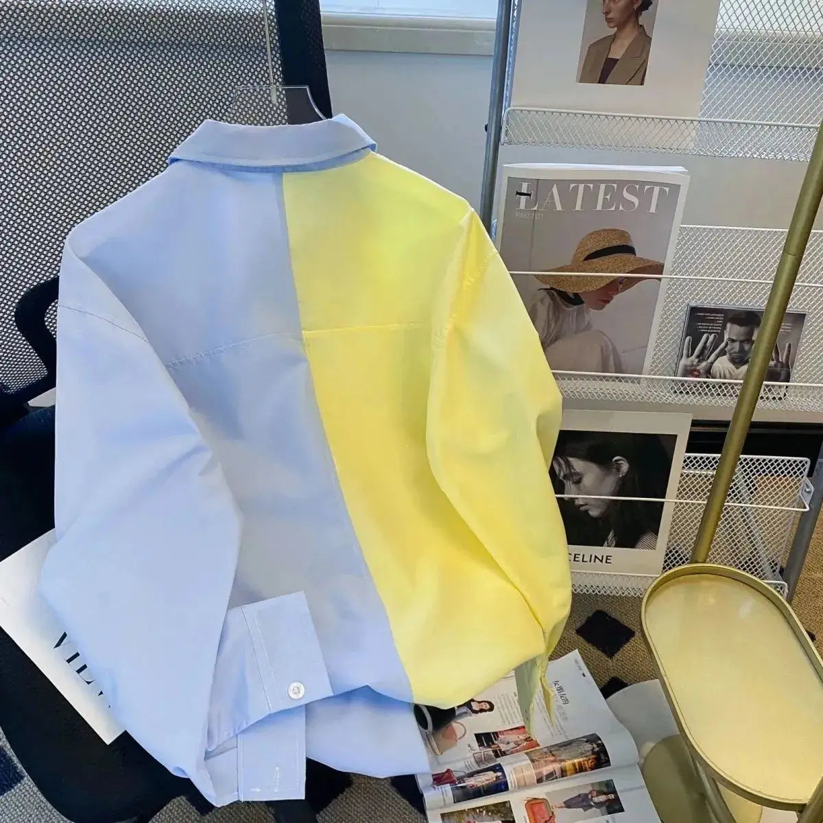 Shirts Women Baggy Patchwork Chi Designed Casual Sweet Spring New Arrival Temperament Popular Korean Style