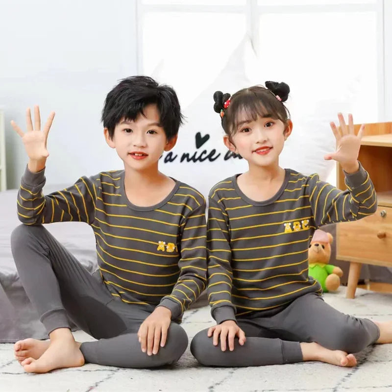 Autumn Children Home Clothes Set Boys and Girls Long-sleeved Pajamas