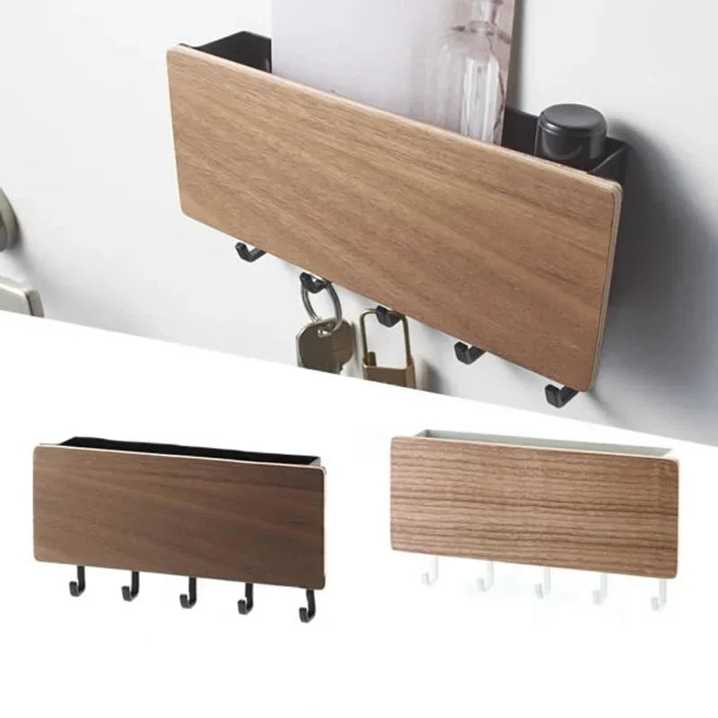 Wall Mounted Wooden  Rack Miscellaneous Clothes  Organizerwall Hook Living Room Storage Device Household Accessories