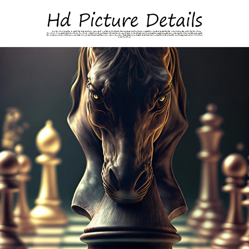 Nordic Chess Checkmate Canvas Poster and Print Painting Abstract Wall Art Pictures for Modern Living Room Office Interior Decor