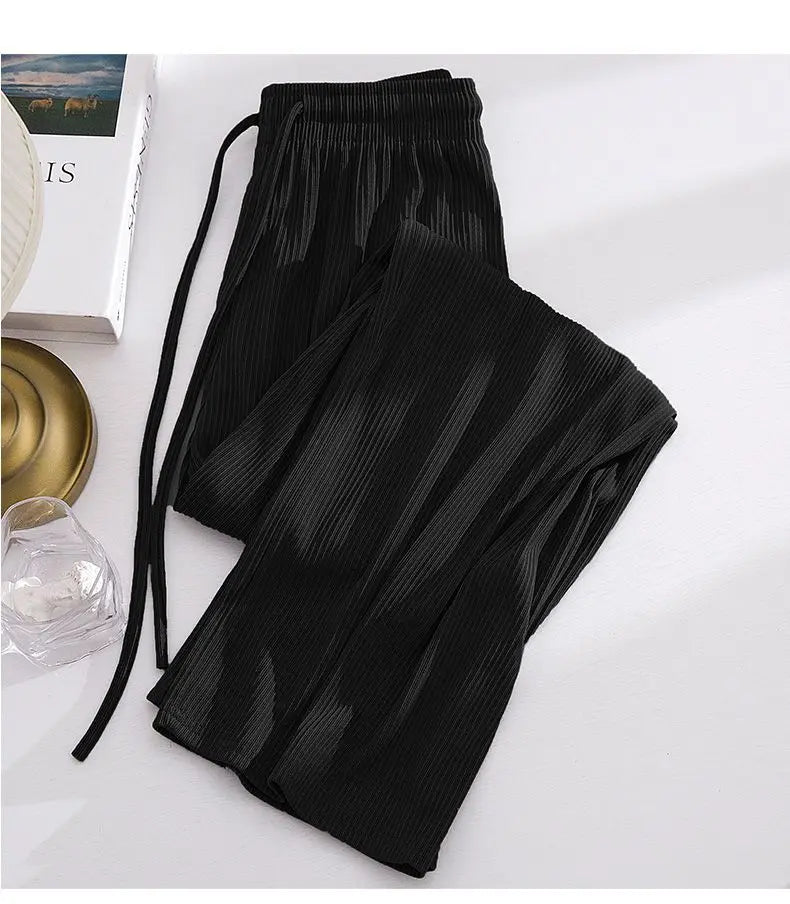 Wide-leg Pants Women Summer  New High Waist Drape Loose Narrow Version Straight Casual Summer Thin Pants