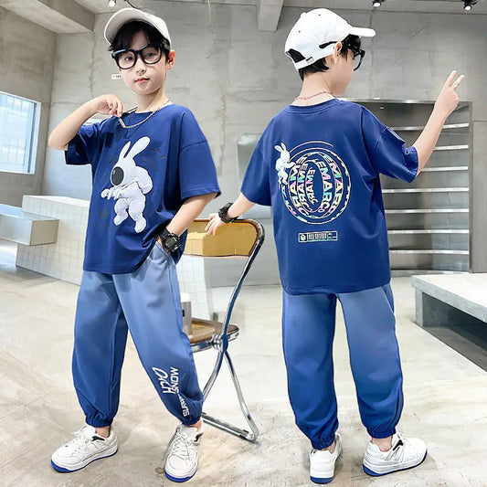Boys New Summer Clothing Sports Sets Cartoon T Shirt+Long Pants 2pcs Suits Boys Tarcksuit Clothes kids