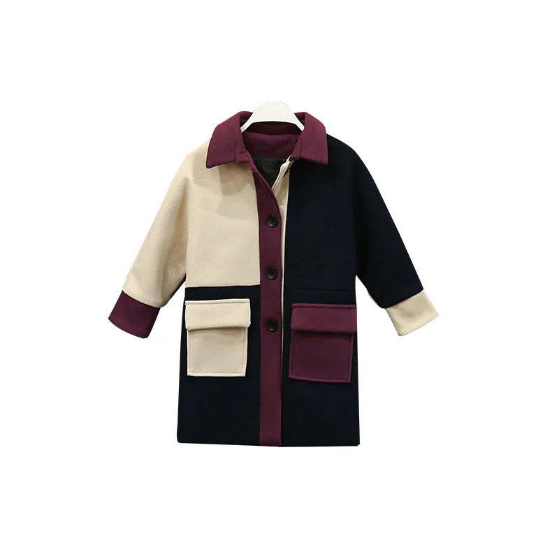 Woolen Girls Jacket Autumn Winter Jackets For Kids Wool Coats Fashion Children Clothing Outerwear Coat