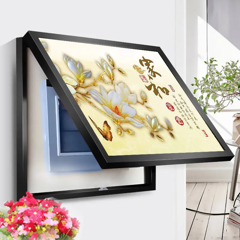 Electric Meter Box Decor Power Switch Hide Cover Wall Canvas Poster Paintings 40x30cm Home Design Painting Decorative