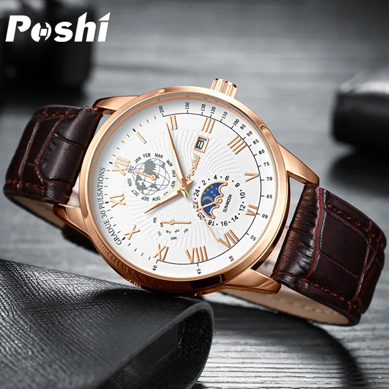Swiss Brand Men Watch Fashion Top Luxury Sport Men's Wristwatch Waterproof Luminous Leather Date Quartz Watches Man clock