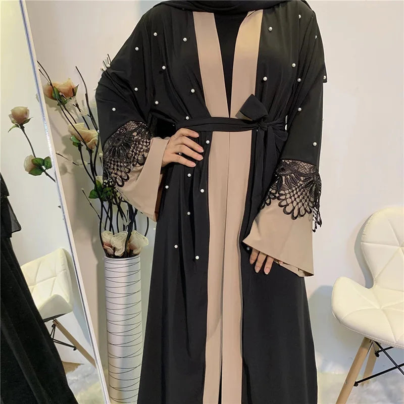 Abaya Dubai Femme Luxury Gold Rhinestones Muslim Dress Abayas Women Kaftan Islamic