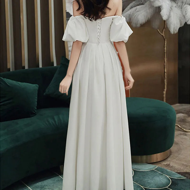 White Evening Dress Maxi Dresses for Women One Shoulder Birthday Party Elegant Long Host Sexy Dress Women Wedding Dresses