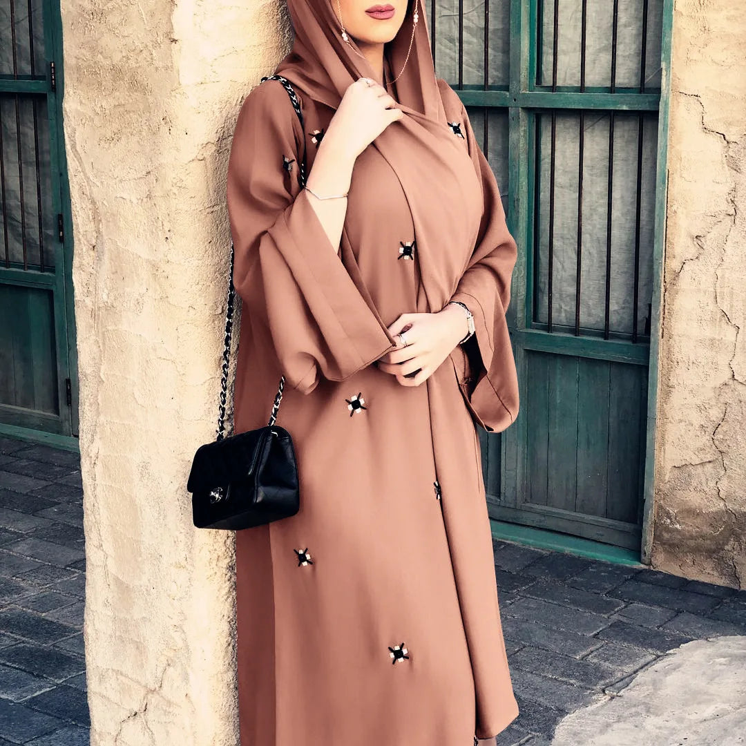Ramadan Eid Open Abaya Dubai Hijab Dress Muslim Abayas for Women Islam Clothing Kaftan Robe Arabic Kimono Femme Musulmane