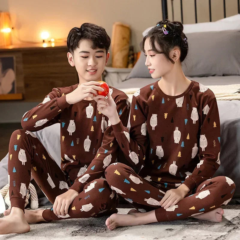 Teen Boys Clothing Teenage Pyjamas Cute Cartoon Kids Nightwear Set Baby Homewear