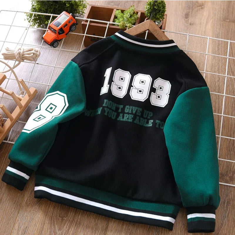 Trends Kids Jackets New Boy Baseball Clothes Fashion Children's Coat Spring Autumn Casual Top Teenager Letter Tracksuit