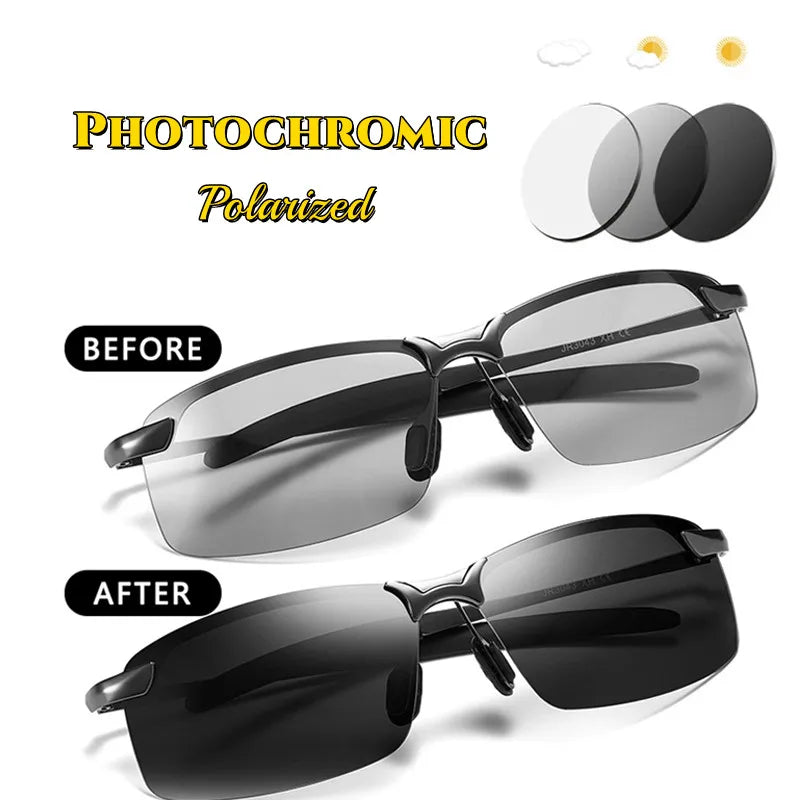 Fashion Photochromic Sunglasses Men Women Chameleon Polarized Pilot Sun Glasses Anti-glare Driving Eyeglasses UV400 Protection