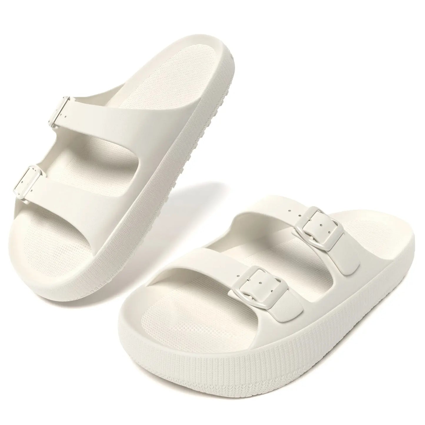 Feslishoet Women Platform Double Button Sandals Swimming Pool Gym House Shower Quickdrying Opentoed Slippers Indoor Shoes