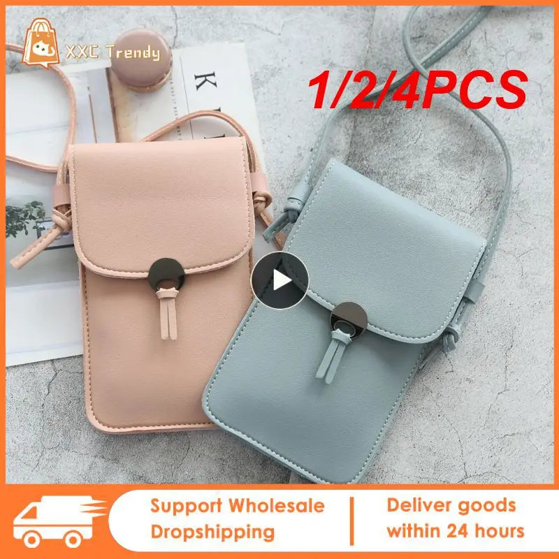 Women Wallet Bag Touch Screen Cell Phone Purse Bag Smartphone Wallet Tassel Leather Shoulder Strap Handbag Waterproof