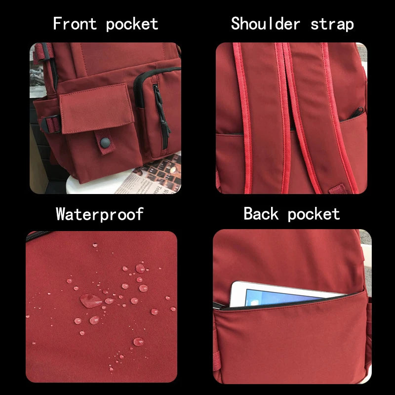 Unisex Waterproof Backpack Student College Style Schoolbag Women's Casual Large Capacity Computer Backpack