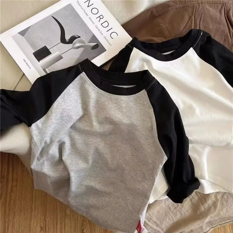 Boy Long Sleeve Tee Shirt Spring Autumn Clothes Kid 4 5 6 7 8 9 10 11 12 13 14 15 Year Sweat Stitch Girl Sweatshirt Children Top