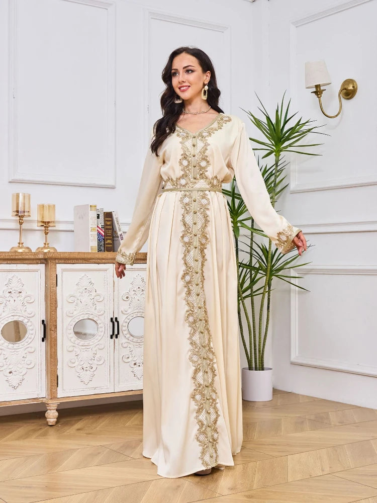 Dress for Women Abaya Muslim Long Sleeve Eid Party Abayas Ramadan Caftan Jalabiya Dresses Vestidos