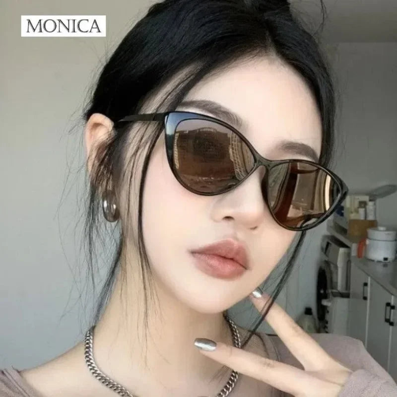 Small Frame Vintage Cat Eye Sunglasses Polygon Women Men Shades Retro Cat Eye Sun Glasses Anti UV Travel  Eyewear for Female