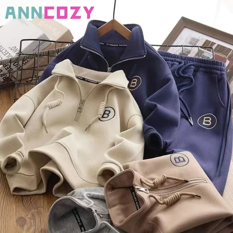 Spring Autumn Boys Girls Clothing Set Long Sleeve Sweatshirt Coat+Trousers Sport Suit 2Pcs  baby boy clothes wear resistant