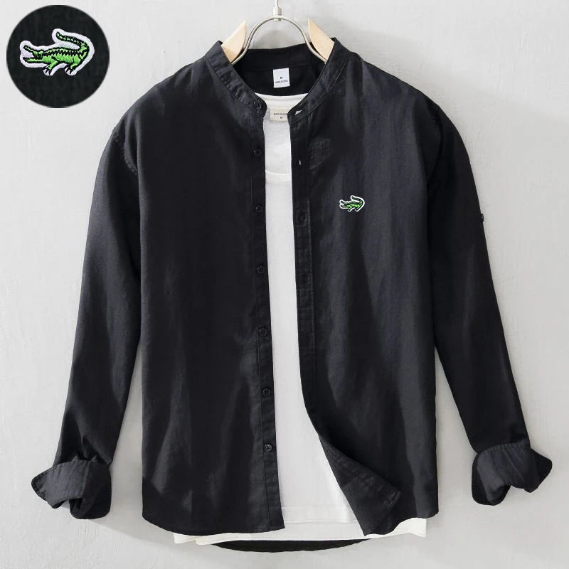 Crease-Resistance Shirts Men Summer New Short Sleeved Cotton Linen Shirt Business Casual Loose Fitting High Elasticity T-shirt