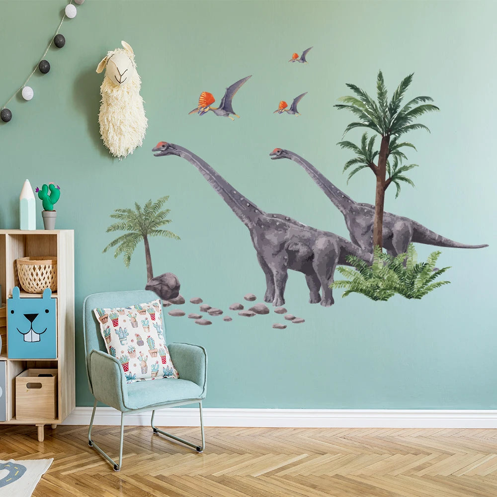 Cartoon Dinosaur Park Wall Sticker For Kids Room Decoration Mural Decor Vinyl Decals For Home Decor  Wall Decor