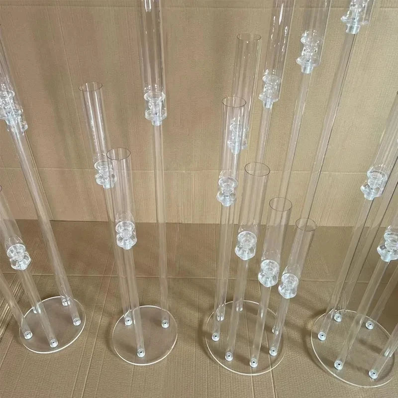 2/5/6/10pcs Wedding Decoration Centerpiece Candelabra Clear Candle Holder Acrylic Candlesticks for Weddings DIY Event Party