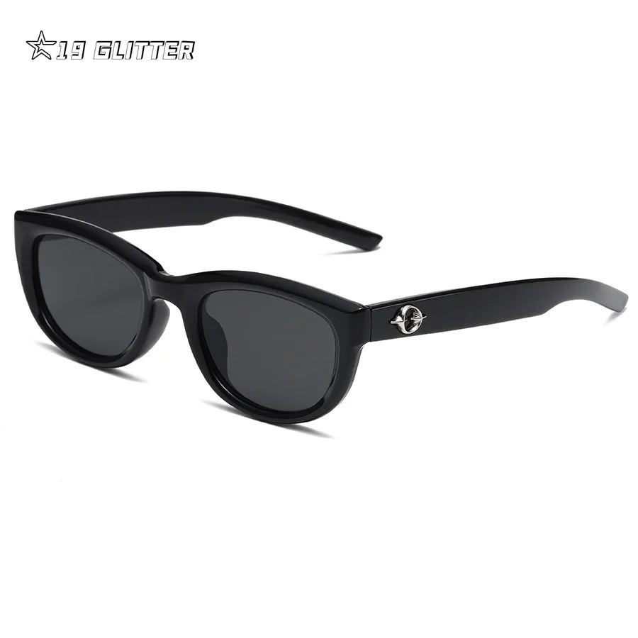 Retro Oval Frame Sunglasses Personality Catwalk Small Frame Sunglasses Glasses Men's/Women's Universal UV400 Eyewear