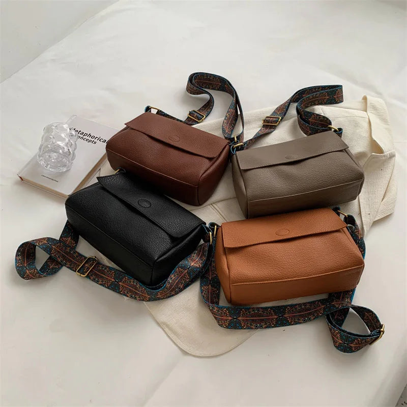 Leather Tote Crossbody Bag for Women Female Simple Shoulder Side Bag Quality Female Handbags and Purses