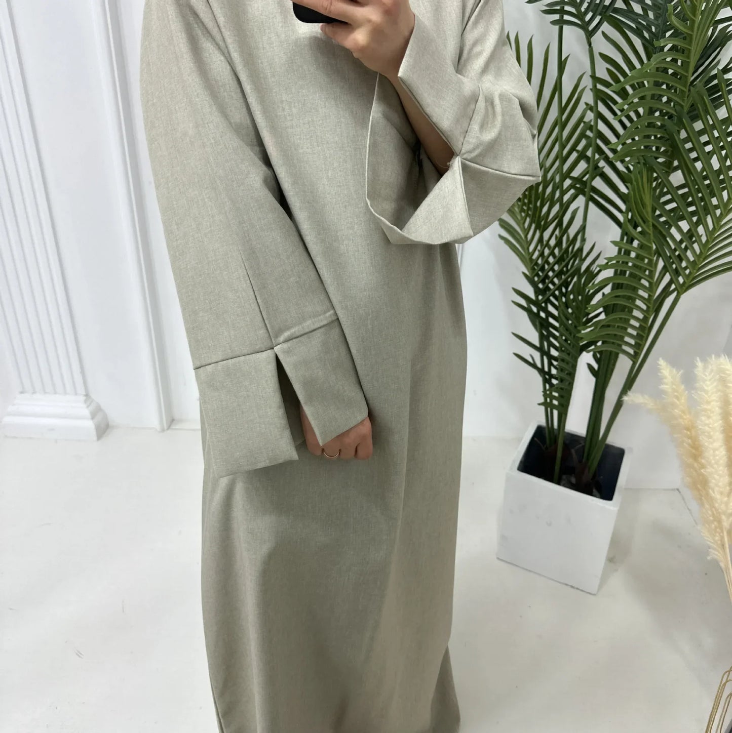 Cotton Linen Closed Abaya Dress Turkey Casual Plain Abayas for Women Dubai Luxury Ramadan Islamic Kaftan Muslim Hijab Robe