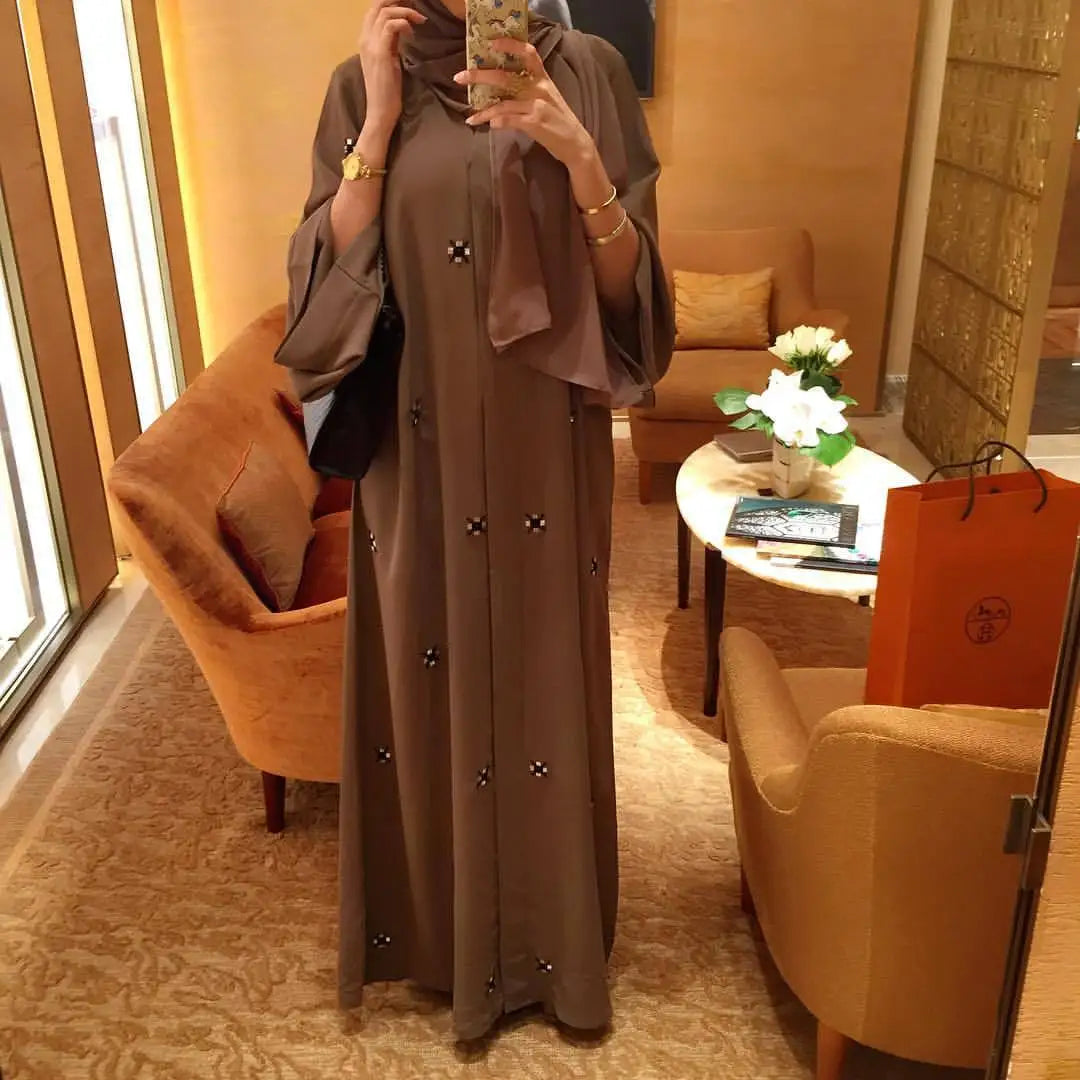 Ramadan Eid Open Abaya Dubai Hijab Dress Muslim Abayas for Women Islam Clothing Kaftan Robe Arabic Kimono Femme Musulmane