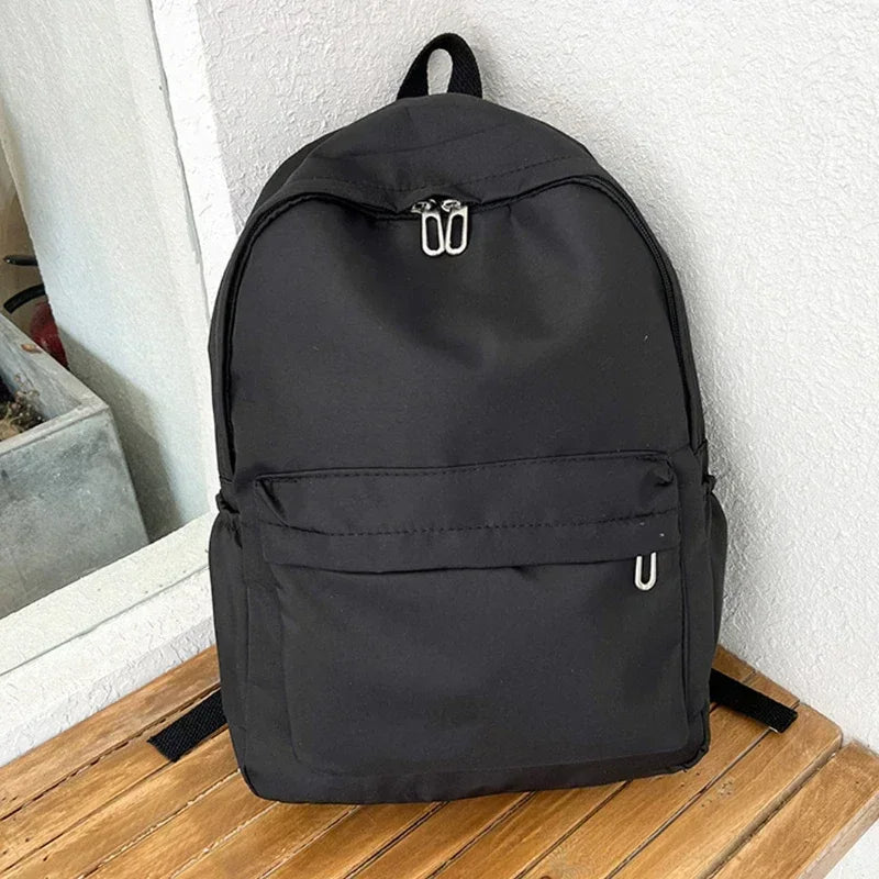 High Quality  Waterproof Nylon Women Backpack Female Travel Bag Backpacks Schoolbag for Teenage Girls Solid Color Bookbag