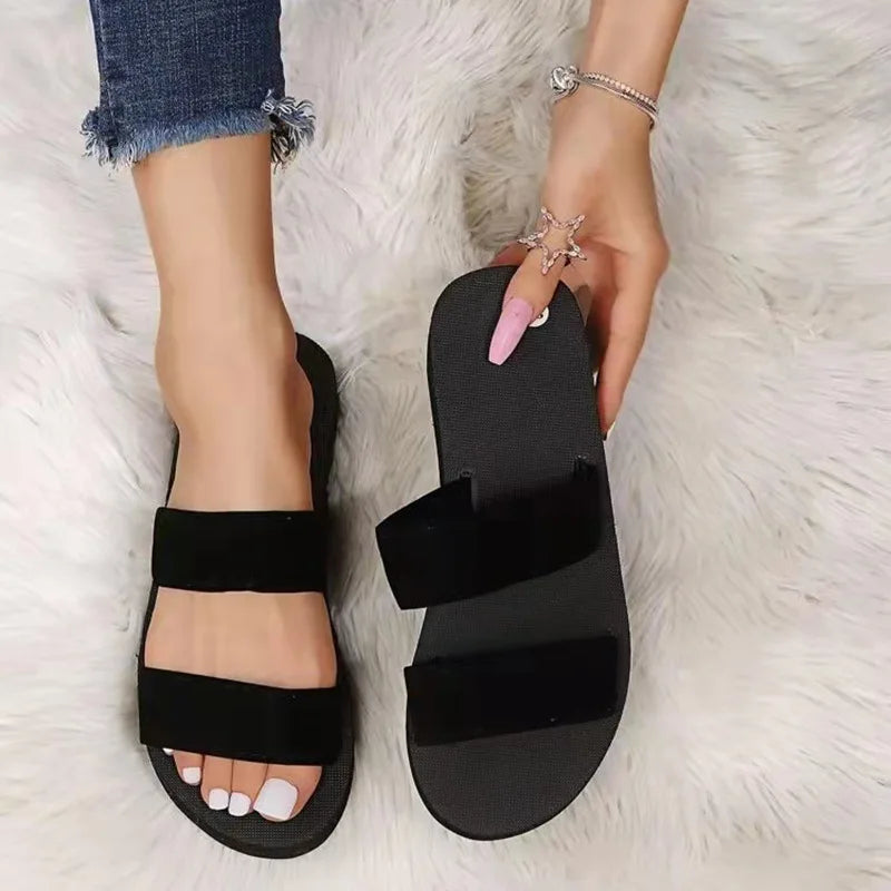 Women Flat Flip-flops Slippers Comfortable Non-slip Sandals Bohemian Style Flip Flop Home Bathroom Fashion Slippers Slide