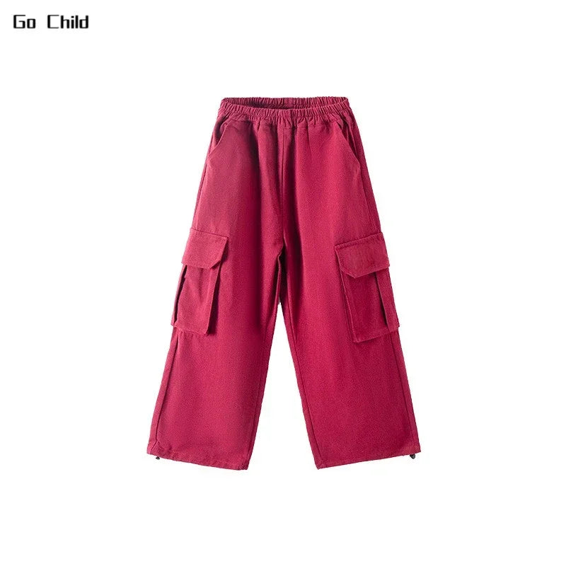 Girls Hip Hop Cool Shirt Costumes Boys Street Dance Cargo Pants Child Baseball Jacket Streetwear Kids Jazz Joggers Clothes Sets