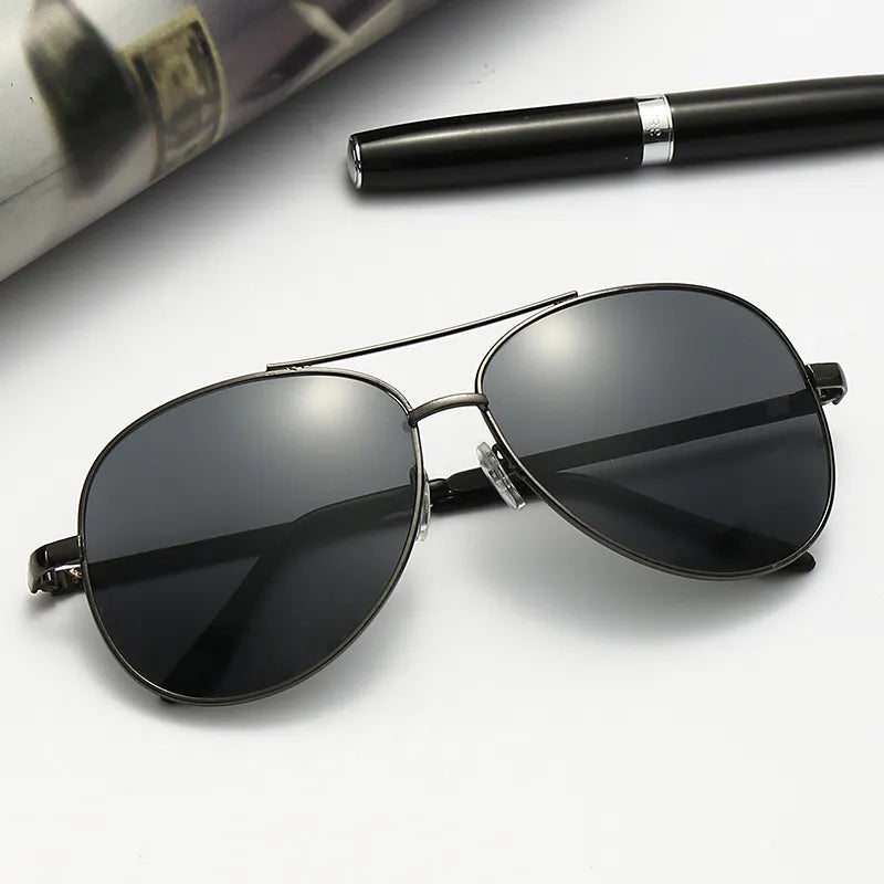 New Polarized Borderless Sunglasses Men's Metal Mirror Leg Oval Sun Glasses Men's Driving Fashion Eyewear UV400 Gafas De Sol