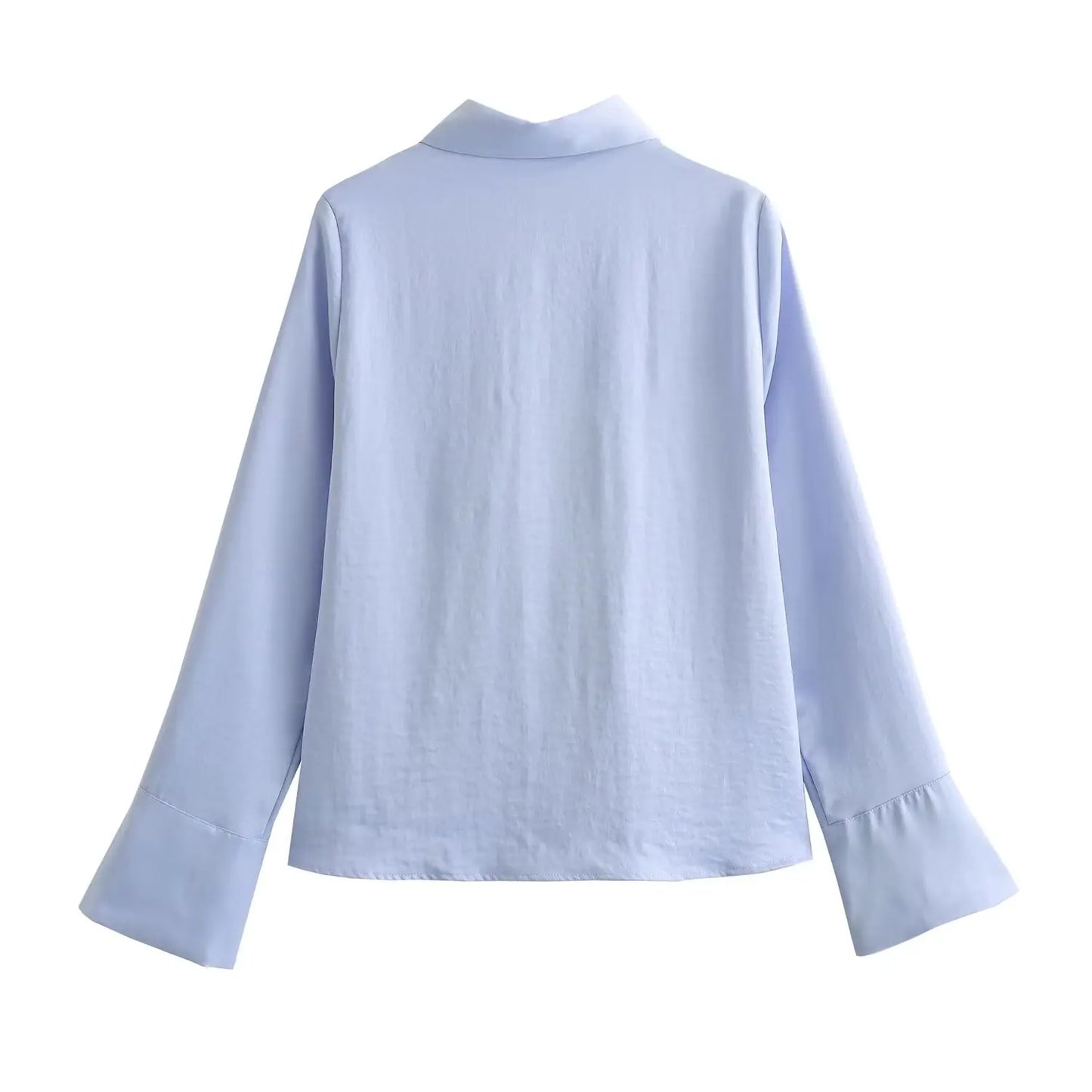 Women's Fashion New Three-color Temperament Laminated Decorative Shirt Retro Long-sleeved Exquisite Button Chic Top elegant