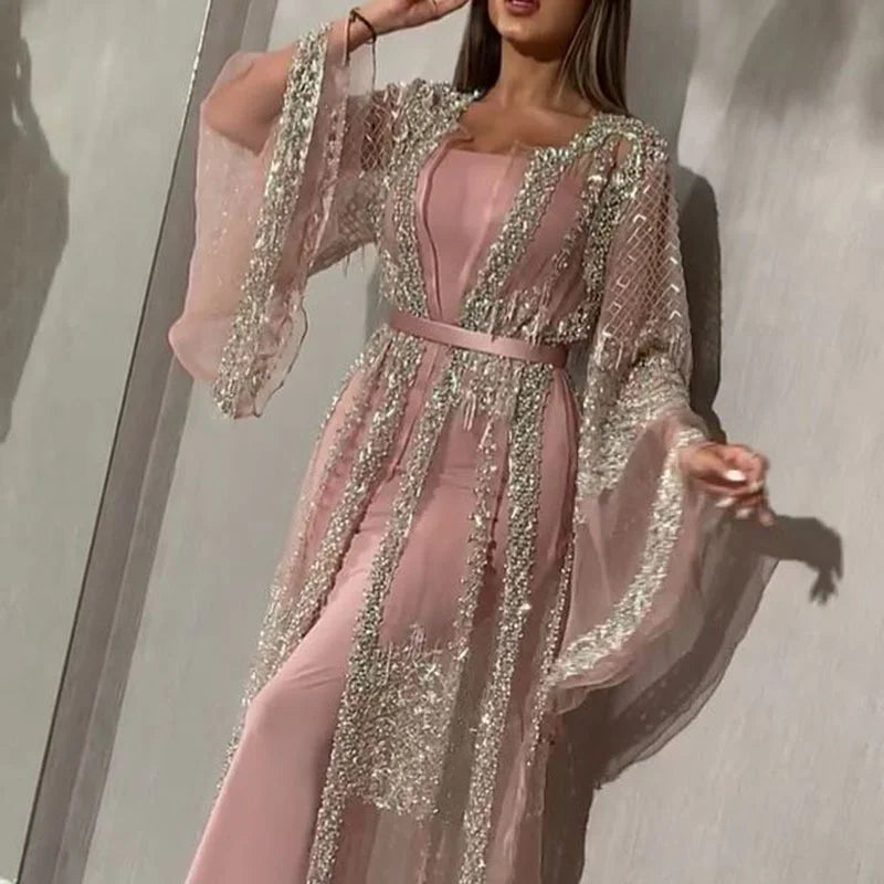 Ramadan Eid Mubarak Dubai Kaftan Abaya Turkey Hijab Muslim Evening Dress Set Islamic Clothing African Dresses For Women Caftan